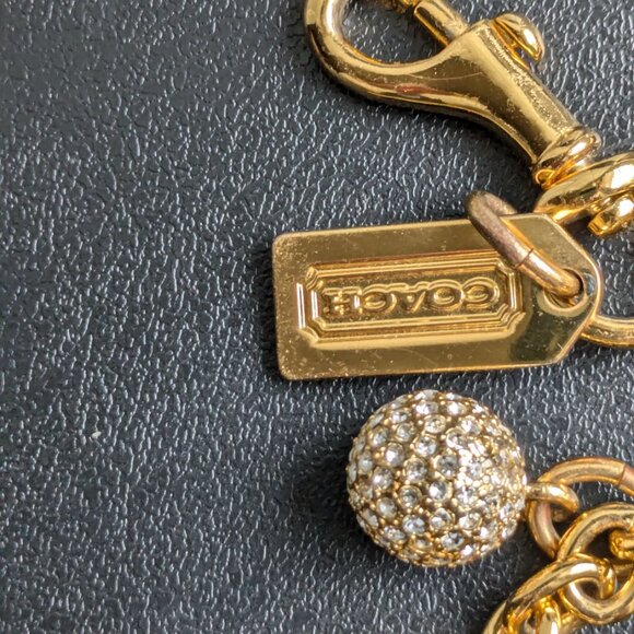 COACH Gold Tone Multi Charm Bracelet, Pouch & Original Box - Picture 9 of 10